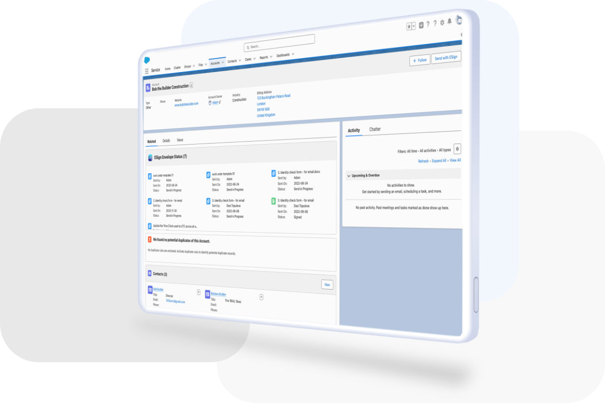 Use eSign within Salesforce Platform