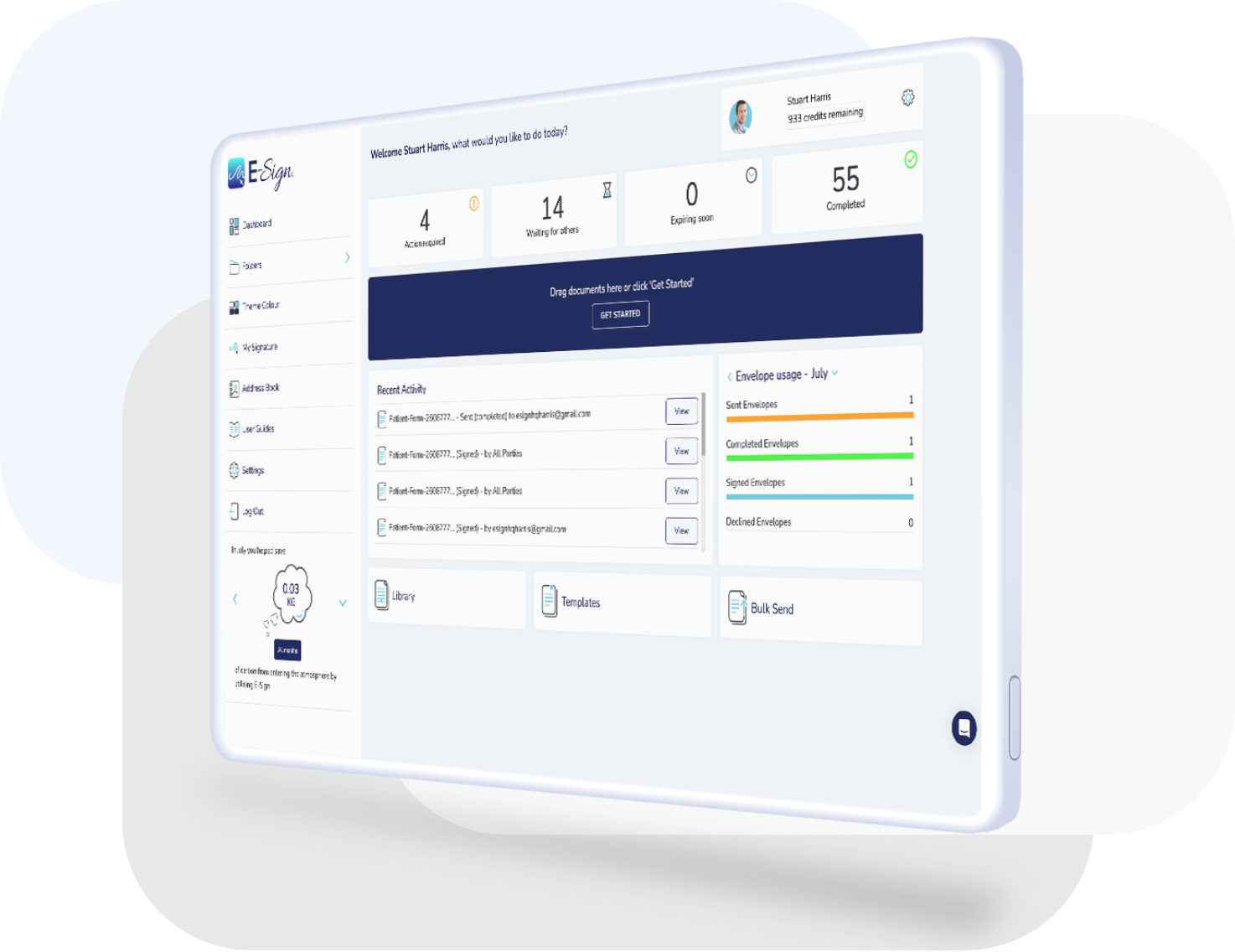 E-Sign Web App Dashboard